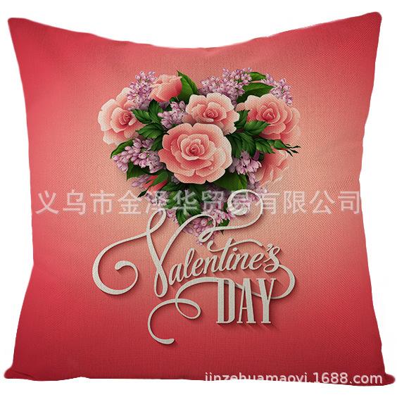 Наволочка для дома День святого Валентина Серия с красным принтом в виде сердца Полиэстеровая наволочка Чехол для подушки