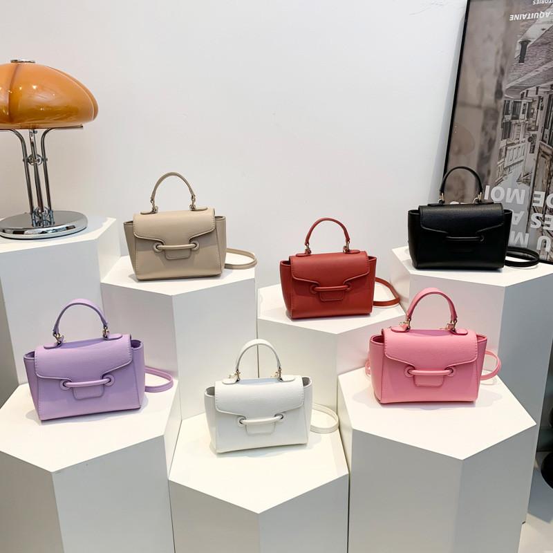 Solid Color Pu Crossbody Bag Women With Lock Closure Mobile Pocket Use Casual