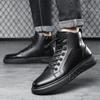 Модные мужские ботинки, повседневные кожаные ботильоны, высокие повседневные туфли на шнуровке, дизайнерская спортивная обувь, высококачественные мужские кроссовки
