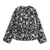 Women Fashion With Pockets Printed Single Breasted Jackets Vintage O-Neck Long Sleeves Female Chic Lady Outfits