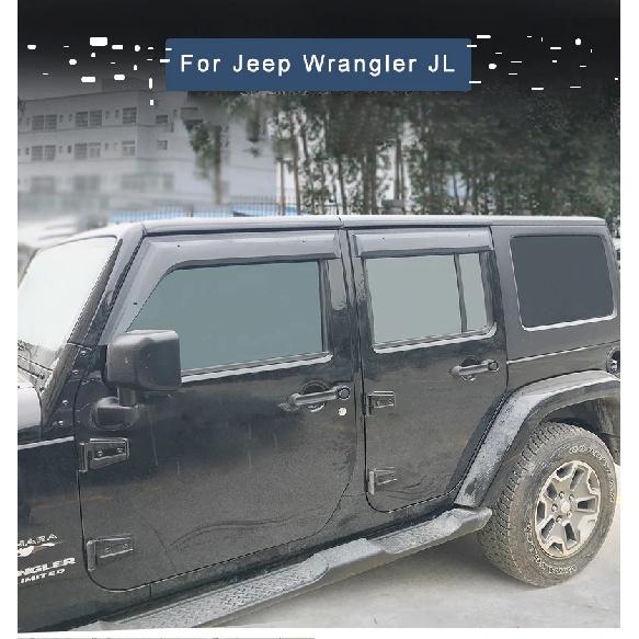For Jeep Wrangler JL 2018-2025 Side Window Vent Visor Windshield Rain Guards Weather Shield Window Deflectors
