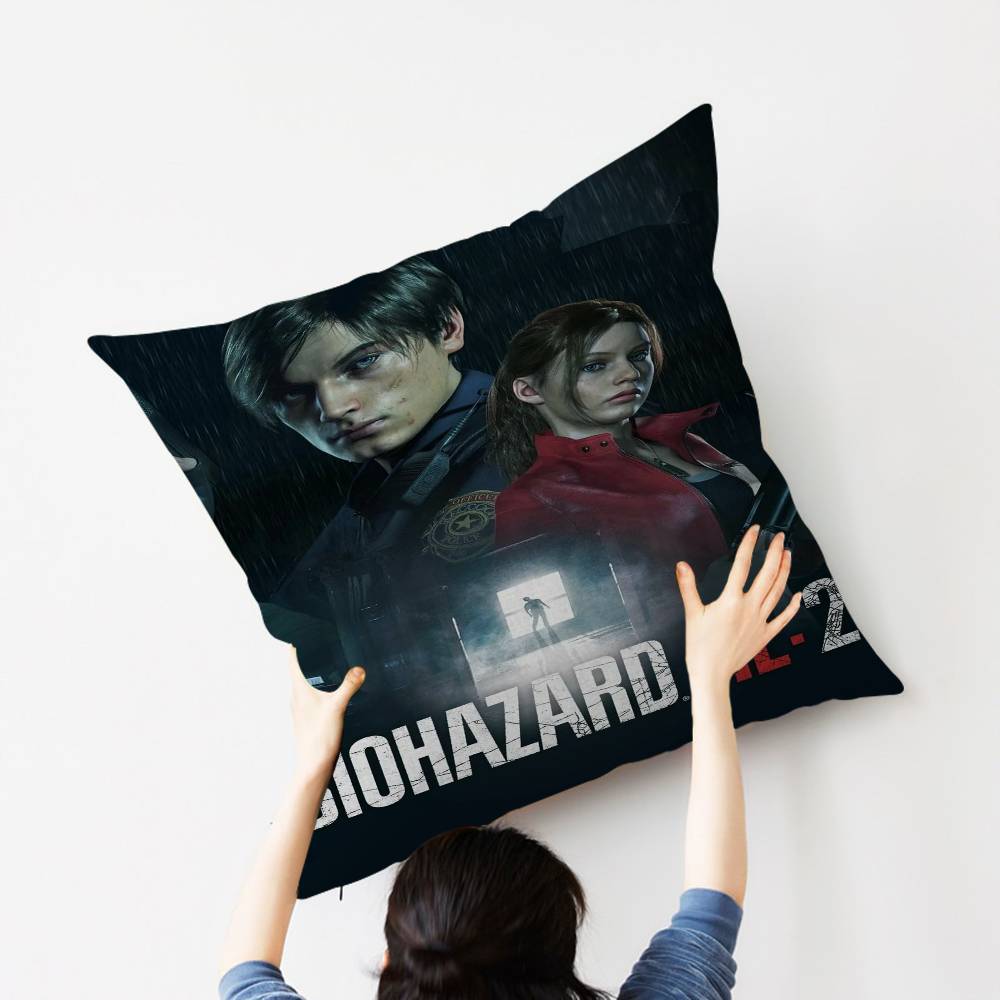 Подушка с принтом Resident Evil Леон Кеннеди Чехол для подушки Автомобильная декоративная подушка для дивана Автомобиль Рождественский подарок 40x40см 45x45см