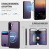 For Samsung Galaxy A56 5G Magnetic Case JEEHOOD J10 Leather Back Phone Cover with Detachable Card Holder Kickstand