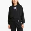 Puma Короткая спортивная толстовка с капюшоном и принтом Pi на шнурке, женская черная 531352-01
