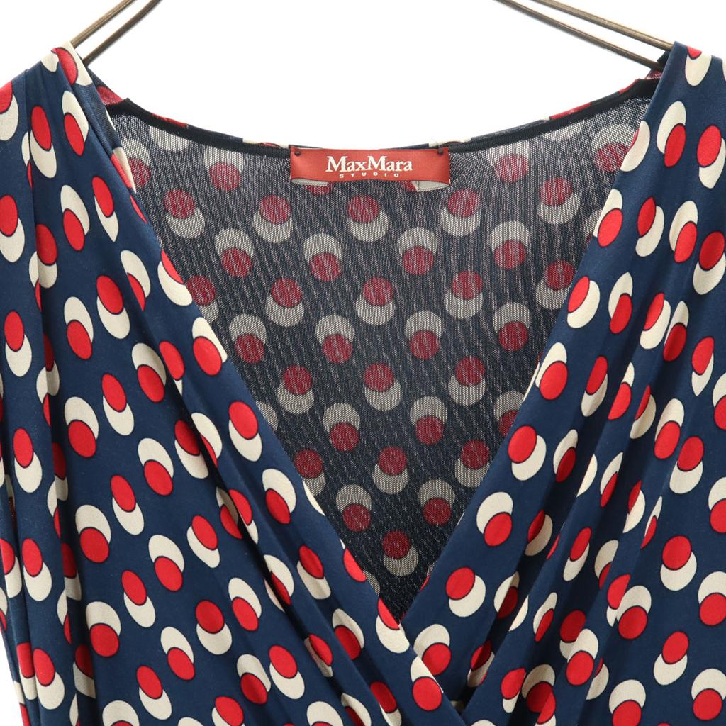 Max Mara Платье длиной до колена с рукавами-фонариками S Темно-синий Женский Б/у