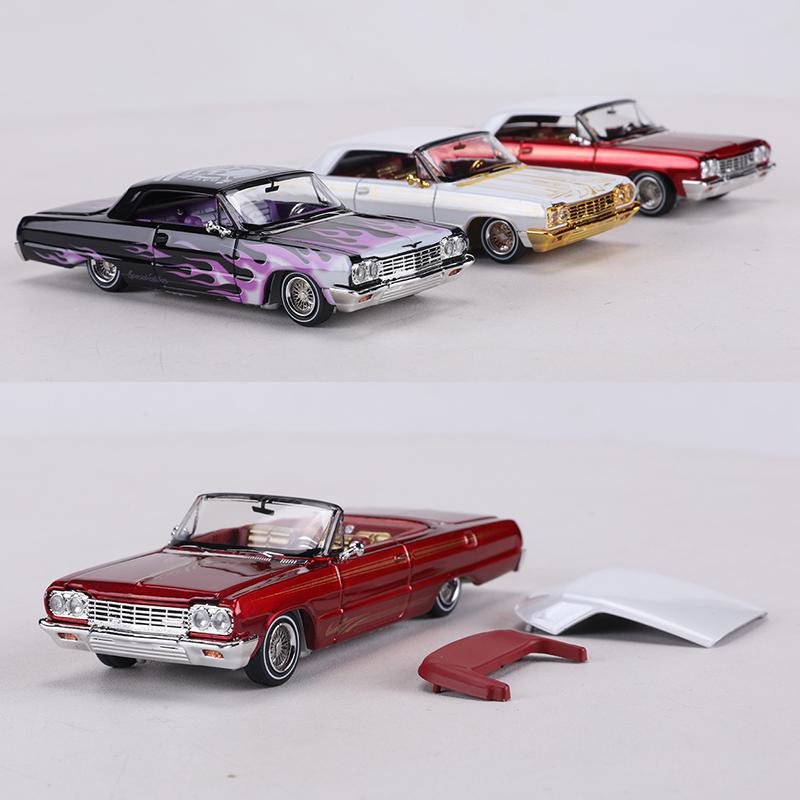 FineWorks 1:64 Chevrolet Impala Издание в твердом переплете Открывающиеся полностью двери Металлическая модель автомобиля