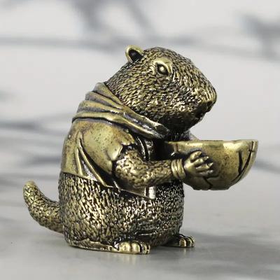 Элегантная латунная фигурка сурка - Очаровательный декор для дома и офиса, украшение, уникальные подарки, праздничное украшение