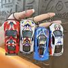 Yousheng Opening Door Racing Car Keychain Kids Mini Pull-back Graffiti Sports Car Toy Key Ring Holder Backpack Handbag Hanging Decoration