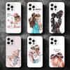 Чехол для телефона с тематикой "Мама и Малыш", мягкий, для iPhone 16 16E 17 Air 15 Pro Max 14 Plus 13 Mini 11 12 7, Черная задняя крышка