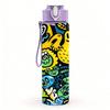 1PC Vivid Color Cartoon Graffiti Print 750ml Color Plastic Sports Water Bottle Leakproof Flip Straw Lid Suitable for Sports Office Home Use