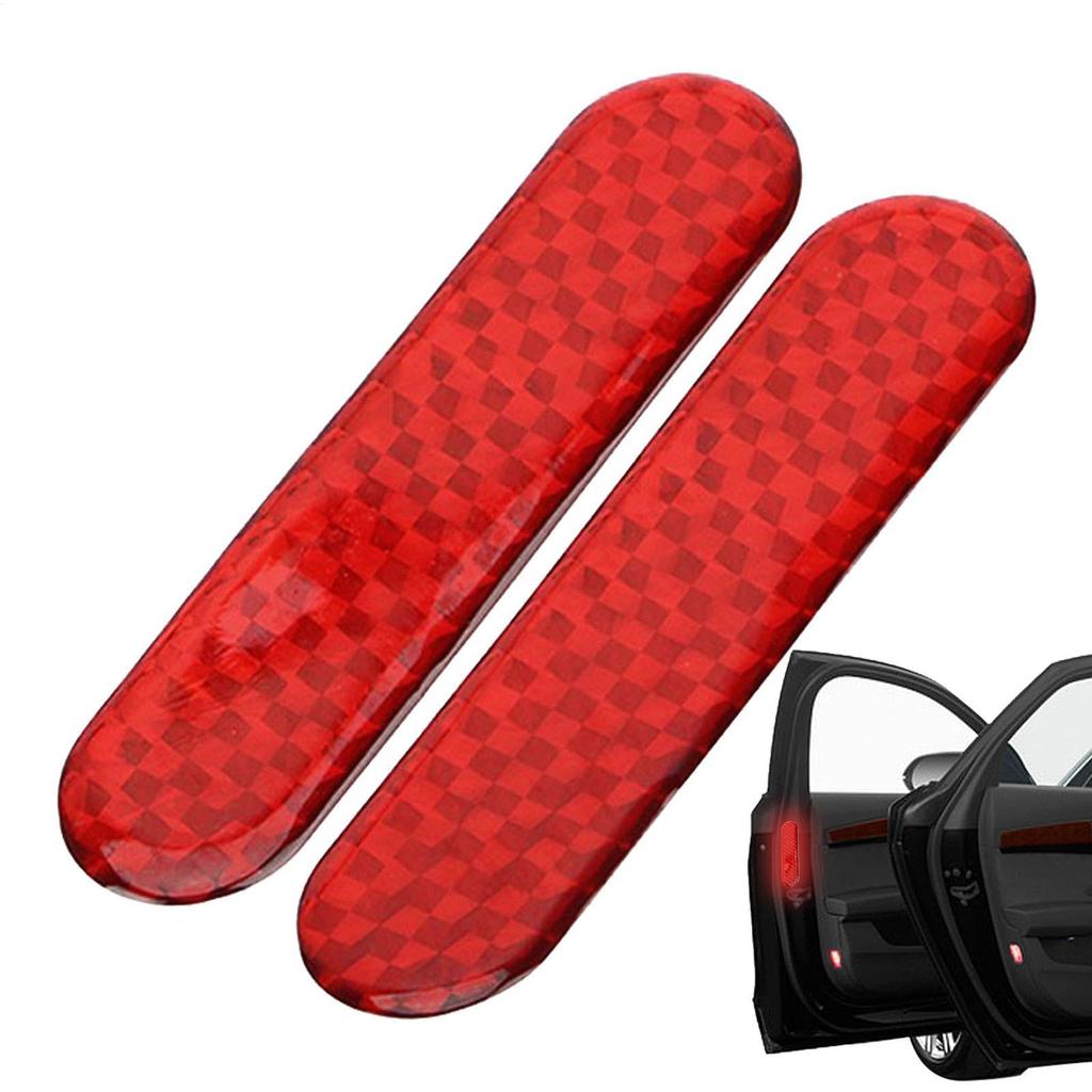 Set of 2 Reflective Stickers for Car Motorcycle Door Protection Warning Signs Improve Night