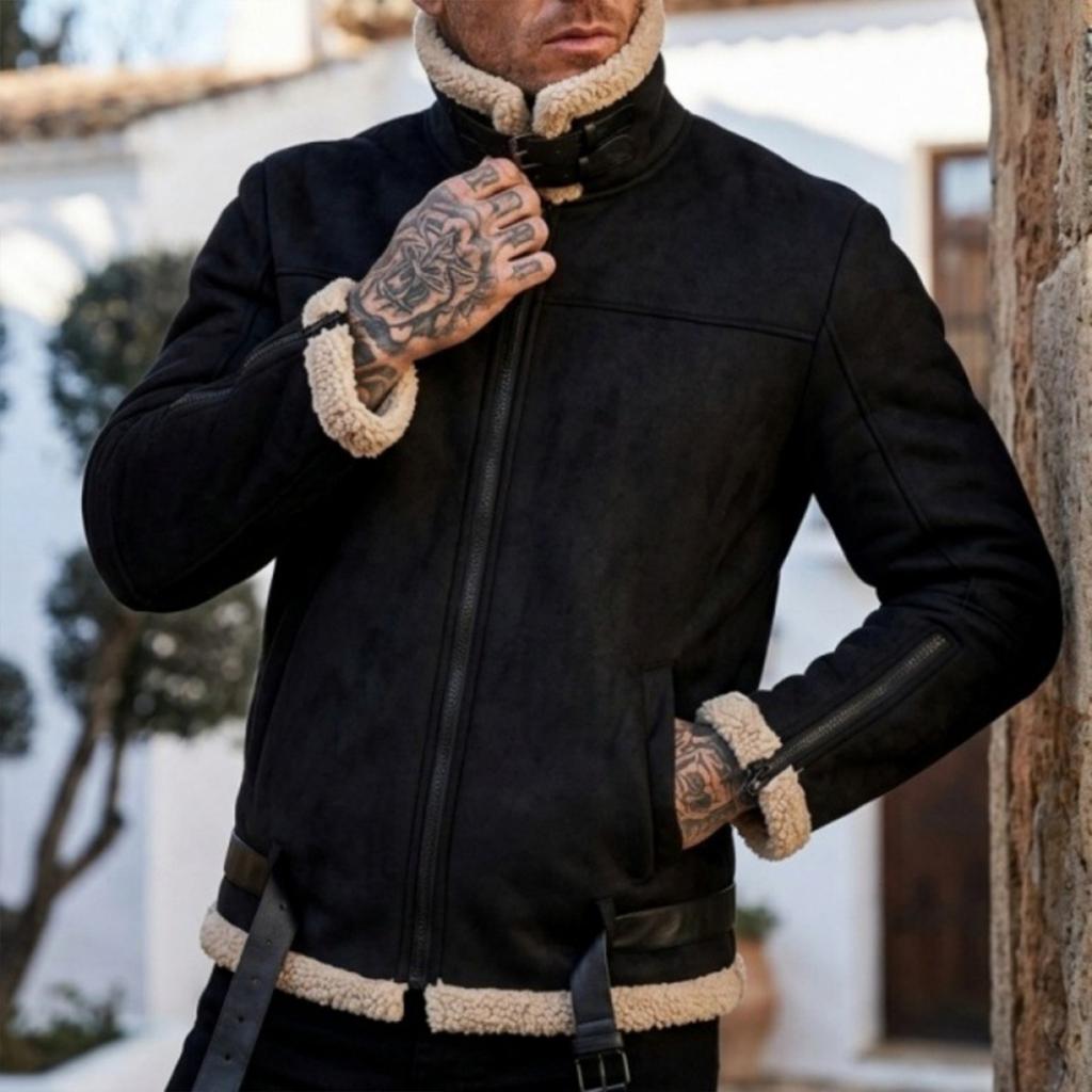 Men's Vintage Overcoat, Outdoor Jacket, Casual Winter Coat for Fall and Winter
