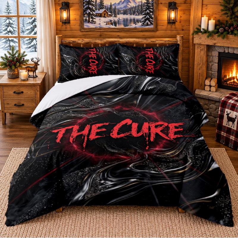 Printed 3Pcs Bedding Set The Cure Pattern Bed Sheet Pillowcase For Bedroom Decor