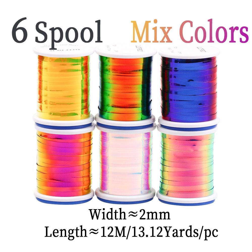 2 мм 2 тона материал для вязания мушек плоский майларовый мишурный для стримера флэшбэк нимфы комариное тело ребро рыболовная приманка