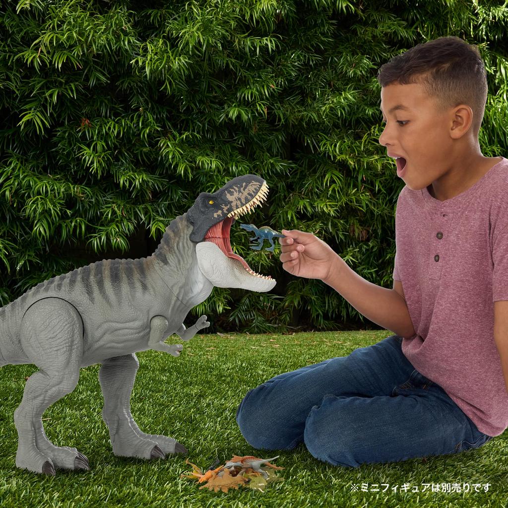 Mattel Jurassic World (JURASSIC WORLD) Super Big! T-Rex Children's Figure Dinosaur Toy Moving Large Total Length: Approx. 99cm Ages 4 and Up Green