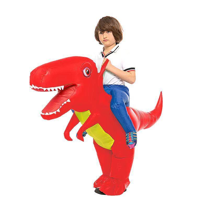 Inflatable Dinosaur Costume Kids Party Performance Stage Prop Green Red Blue Orange S M L