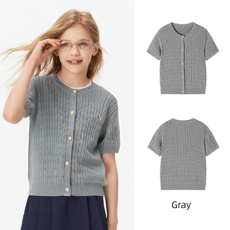 Navigare Italian Small Sailboat Children's Clothing Girls' Thin Sweater 2026 Summer New Children's Short-Sleeved Knitwear