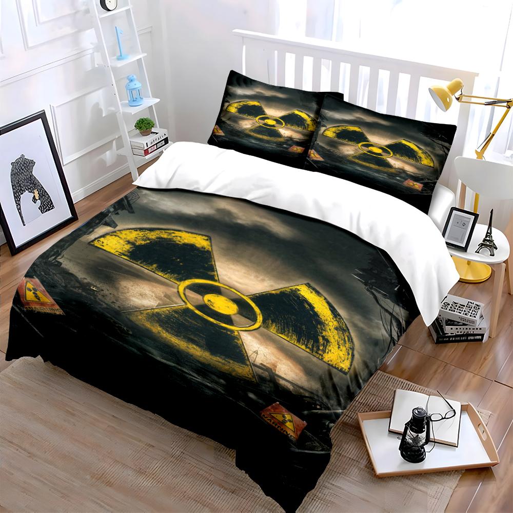 Radiation Hazard Print Set Bedding set (1 duvet cover, 2 pillowcases, duvet not included)