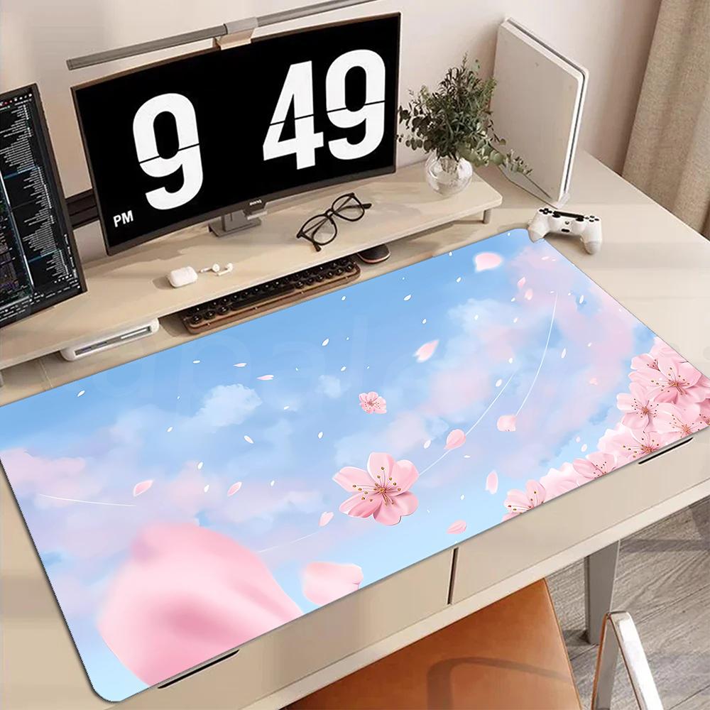 Mousepads Kawaii Anime design Mouse Pad Colorful Clouds Pink Computer Desk Mat Rubber Carpet pc Gaming mat maus pad