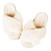 Comwarm Women's Cozy Fuzzy Slippers Open Toe Plush Cotton Flat Indoor Shoes Warm Comfortable Fluffy Slides for Home