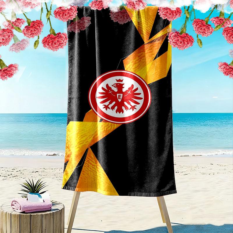 Пляжное полотенце Eintracht Frankfurt, Большое, Мягкое, Быстросохнущее, для Пляжа, Кемпинга, Плавания
