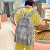 2025 New Plaid Cotton and Linen Double Backpack for Girls To Travel Lightly and Go Out Daily with Backpack Schoolbag