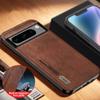 Магнитный чехол для Google Pixel 9 XL 8 7 Pro 8A 7A, винтажная кожа, матовый, мягкий, противоударный, нескользящий чехол, держатель для автомобиля, Fundas