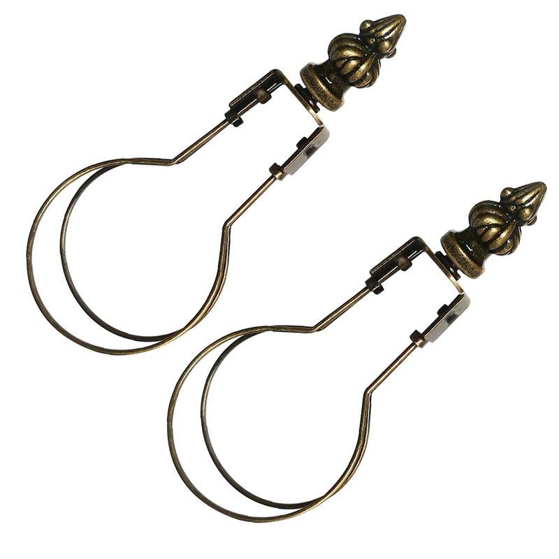 B02C-Brass Lampshade Adapter Clip On For Light Bulb Clip Includes Decoration Finial, Spring Clip For Light Bulb
