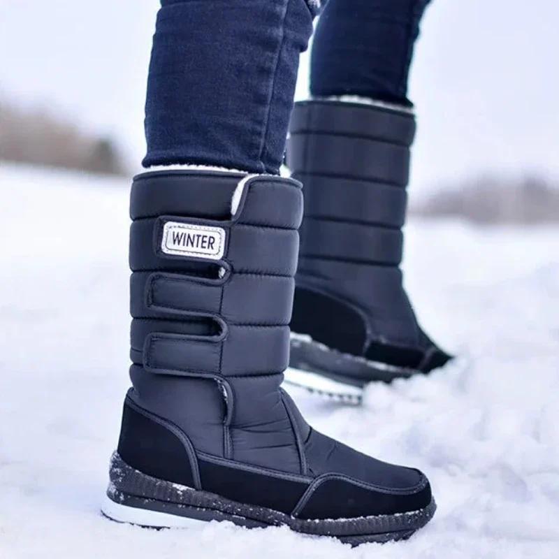 high-end new Mens Boots -40° Warm Mid-calf Snow Boots Winter Men Shoes Thicken Plush Platform Shoes Non-slip Booties Women Shoes