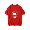 Летние футболки с принтом Hello Kitty для женщин, короткий рукав, 100% хлопок, семейные matching-наряды, топы, модные Y2k