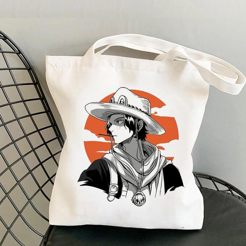 Японские мультфильмы комиксы One Piece Печать Холщовая сумка Покупка Наплечная сумка Складная сумка-тоут 0030