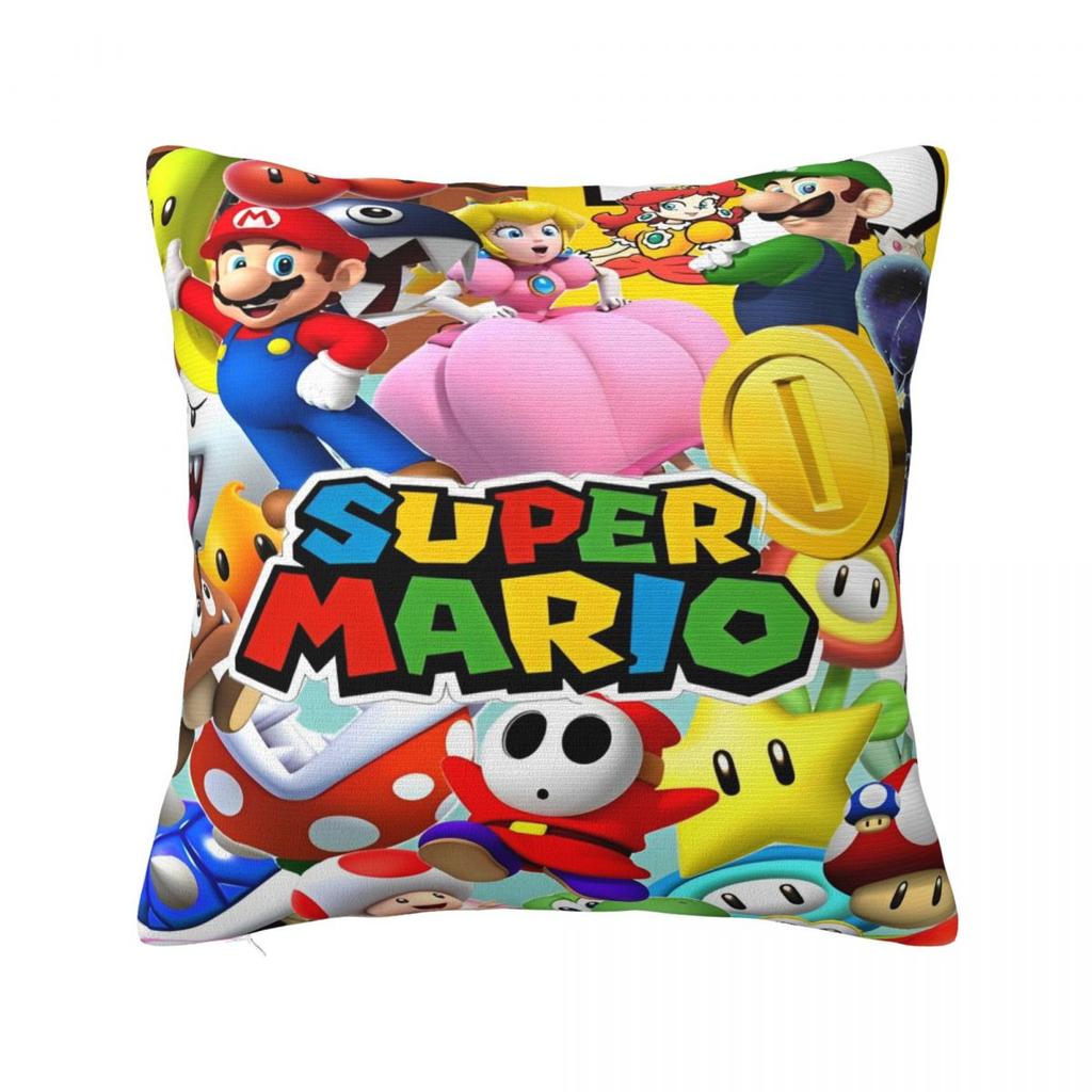 Подушки с коллекцией Super Mario Наволочки Полиэстер Подушка для кровати/автомобиля Чехол для подушки Забавная домашняя декорация Наволочка 40*40