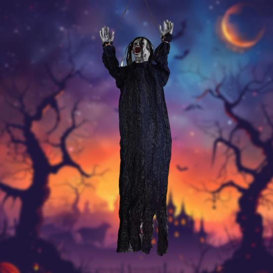 Хэллоуин Подвесное украшение в виде привидения Страшный Мрачный Жнец Скелет Призрак Жуткий Декор для вечеринки на открытом воздухе Двор Крыльцо Дом с привидениями