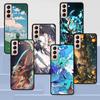 Чехол Genshin Impact Game для Samsung Galaxy S22 Ultra, чехол для телефона S21 S20 FE S10 5G S9 S8 Plus S10e S7 Edge, черный мягкий силиконовый чехол