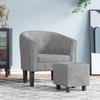 VidaXL Cabriolet Armchair with Footrest, Chair with Armrests, Sofa with Backrest, Upholstered Seat Living Room Bedroom, Grey 356477