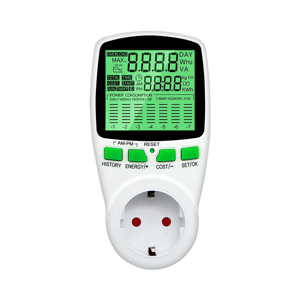Digital Wattmeter Energy Meter Wattage Electricity Kwh Power Meter LCD Power Meter Outlet Power Analyzer Power Switch EU US UK