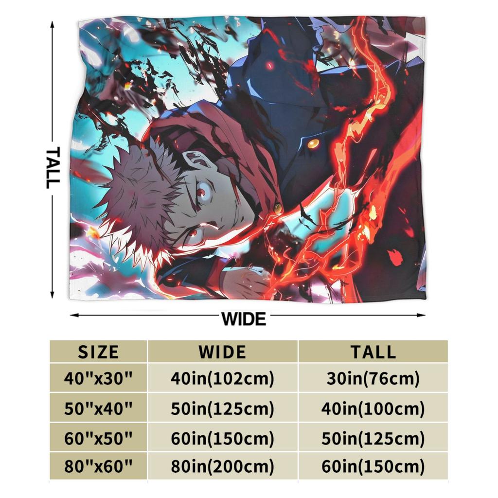Yuji Itadori From Jujutsu Kaisen Anime Plush Blankets Awesome Throw Blanket for Home 125*100cm Bedspreads,