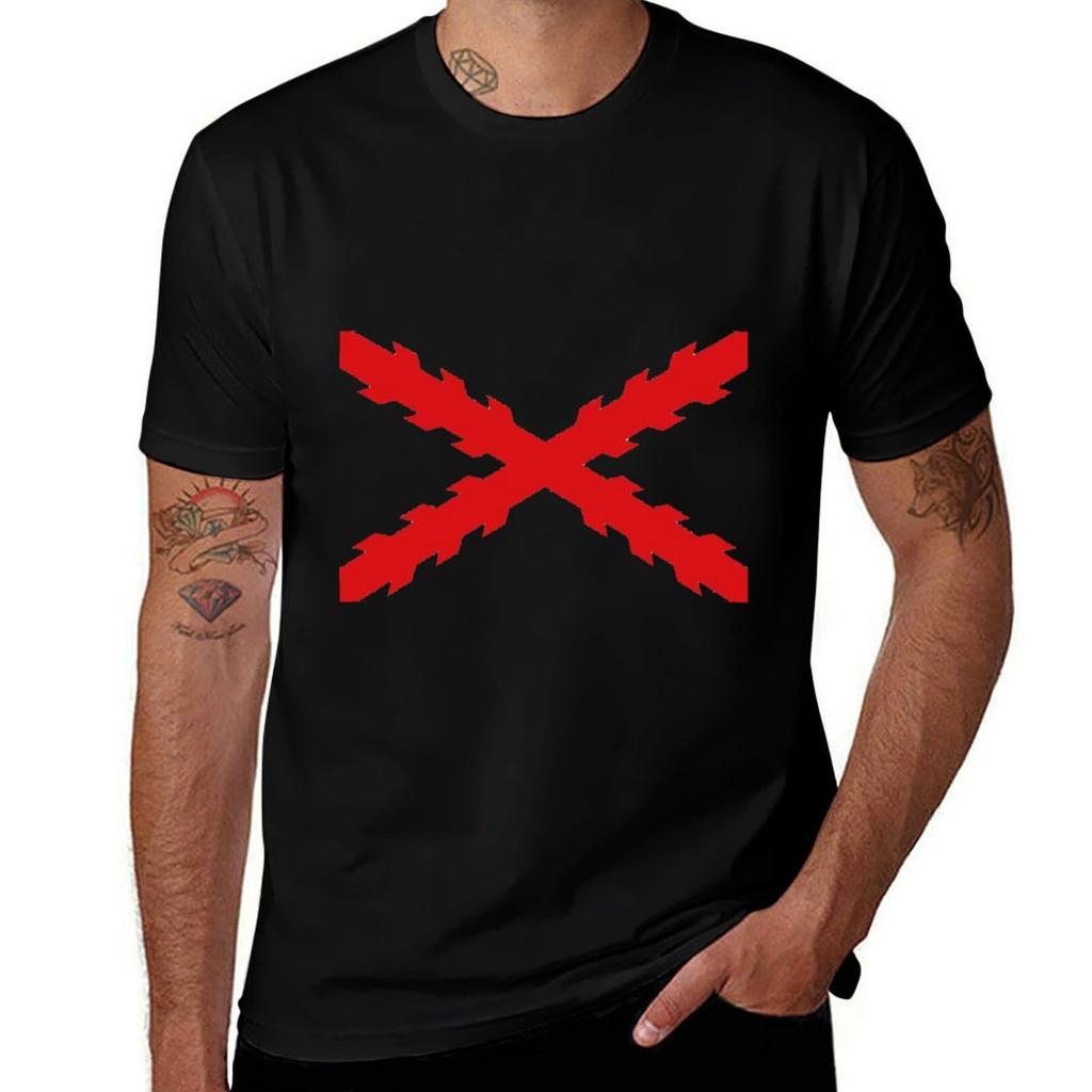 Borgona cross TShirt All Match Print Short Sleeve Top