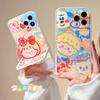 Cartoon Couple Doodle 15 Suitable for IPhone 13 Promax IPhone Case 14 Invisible Bracket 16 Soft Cover XR