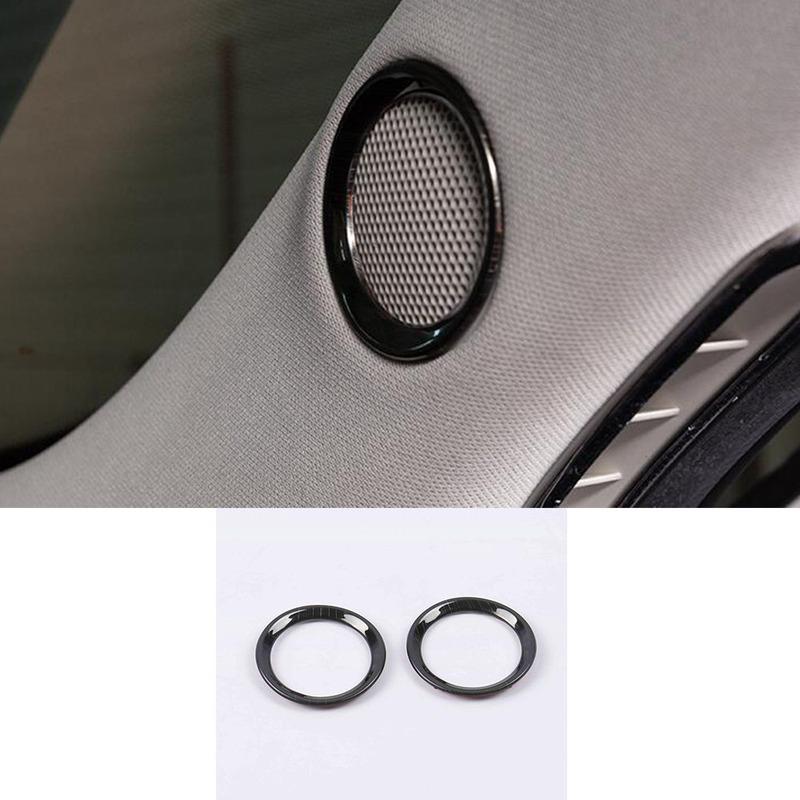 For Mazda CX-5 CX5 2nd Gen 2017 2018     Car ide Column Door Audio Speak Sound Cover Ring Circle Trim 2PCs