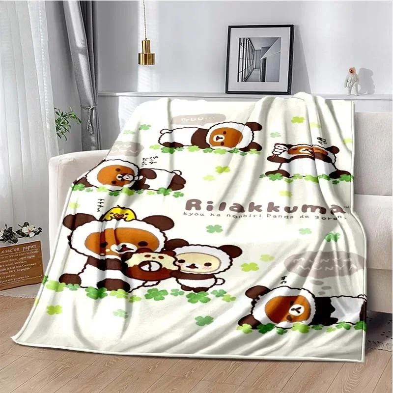 Мультяшный Rilakkuma Аниме Девочки Пледы Одеяло для Ребенка Поход Пикник Кровать Супер Мягкое Милое каваи Фланелевое Одеяло подарок на день рождения