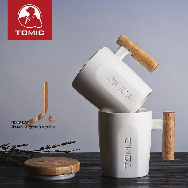 Керамическая кружка с деревянной ручкой TOMIC