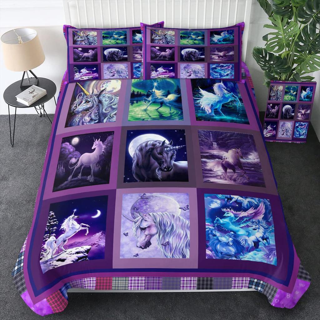 Трехсекционный пододеяльник «Единорог в мечтах»