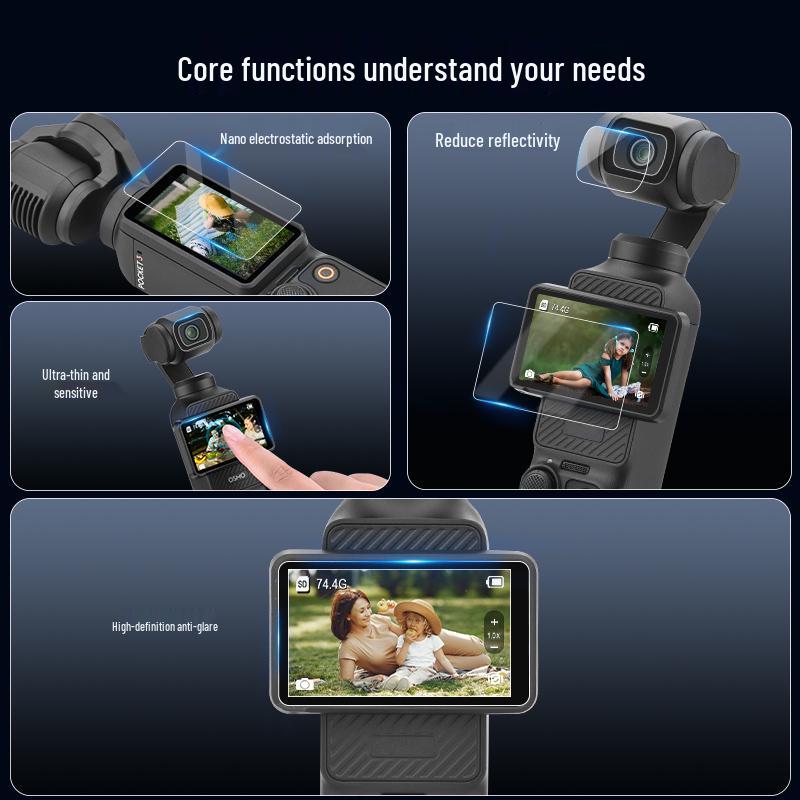 Аксессуары DJI Osmo Pocket 3: AR Антибликовая Защитная Пленка из Закаленного Стекла для Экрана и Камеры