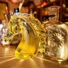Whiskey Bottle Engraved Horse Head Shape Glass Decanter for Whiskey Bourbon Brandy Unique Liquor Bottle Gift for Whiskey Lovers