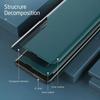 Smart Side Window Cover Bracket Transparent Phone PU Leather Case for IPhone Samsung Huawei Xiaomi Redmi OPPO Realme