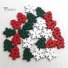 50Pcs Wooden Xmas Tree Snowflake Buttons 2 Holes DIY Sewing Buckle Ornament