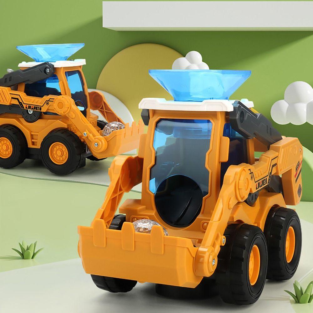 Colorful Lights Mechanical Boat Transaprent Funny Engineering Vehicle Early Educational