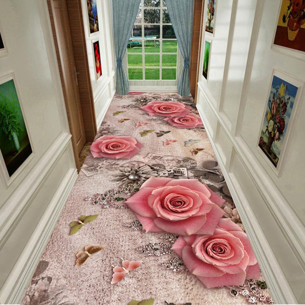 3D Corridor Green Stream Fish Long Carpet Living Room Decoration Home Aisle Non-Slip Floor Mats Modern Luxury Entryway Decor Rug
