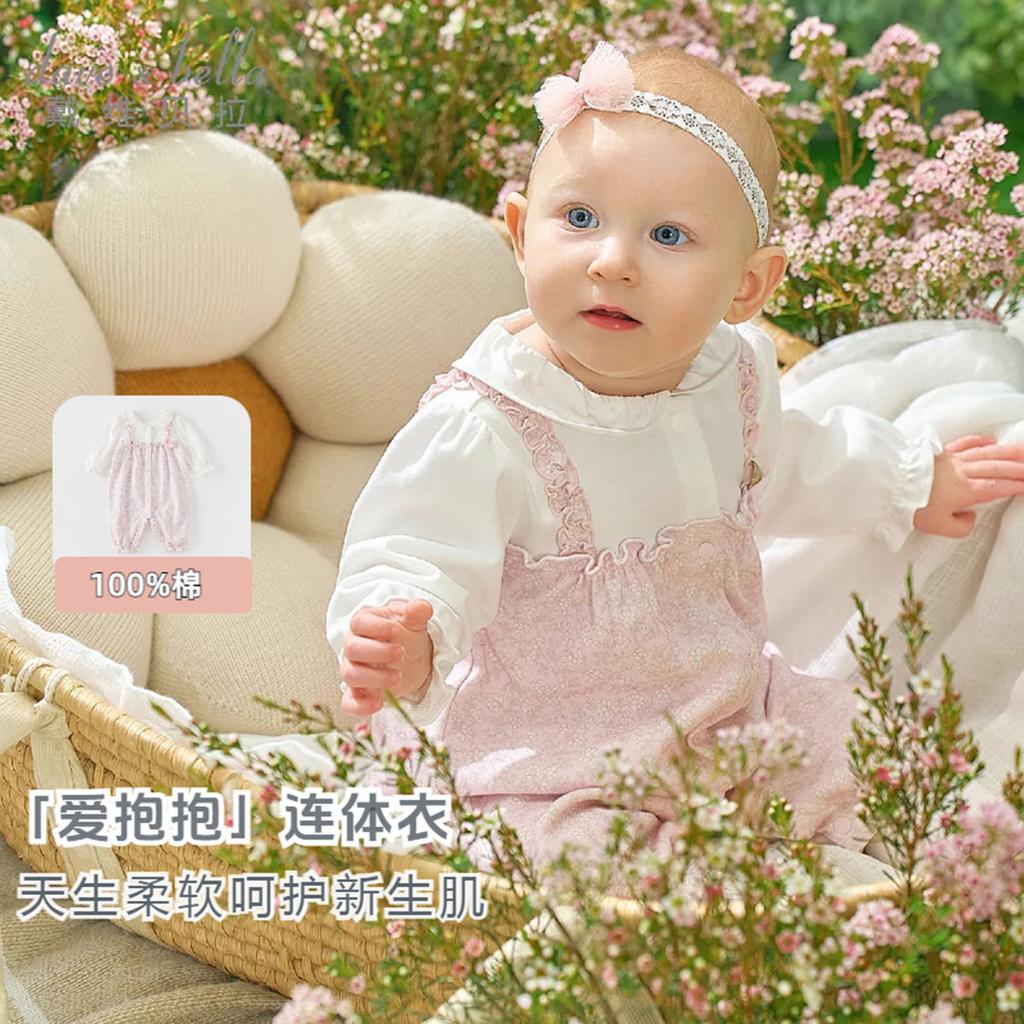 David Bella newborn clothes spring clothes baby jumpsuit female baby bag fart clothes